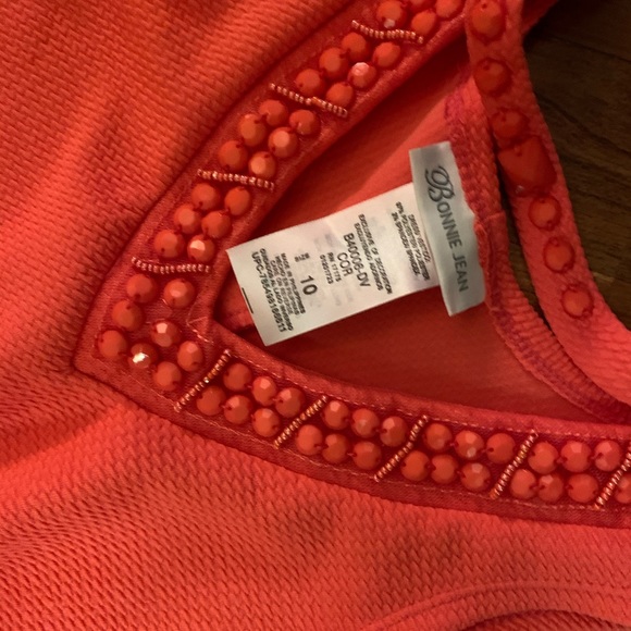 Girls size 10 peach dress - Picture 5 of 6